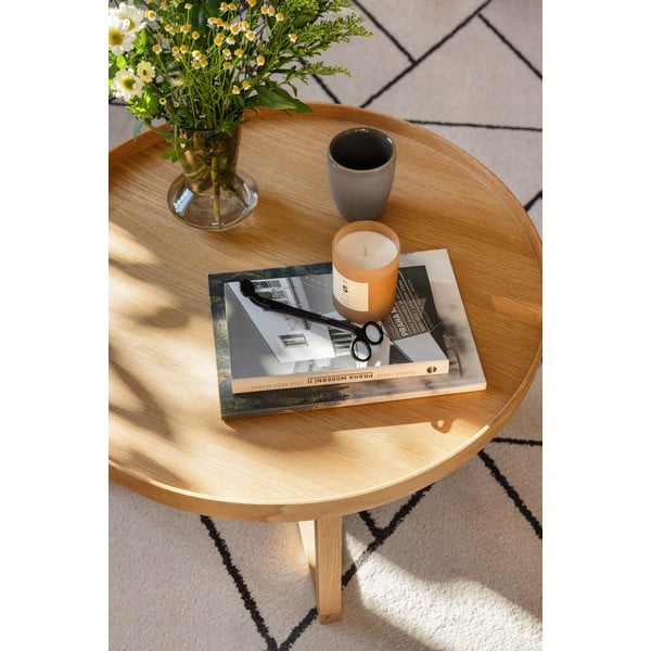 Okrúhly drevený stolík z dubového dreva Wireworks Round, ⌀ 66 cm-image-4