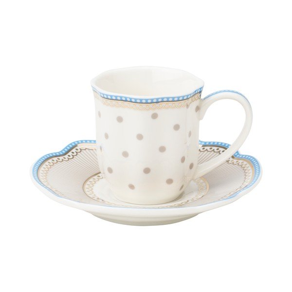 Porcelánová šálka na espresso s tanierikom Beach od Lisbeth Dahl, 2 ks-image-1