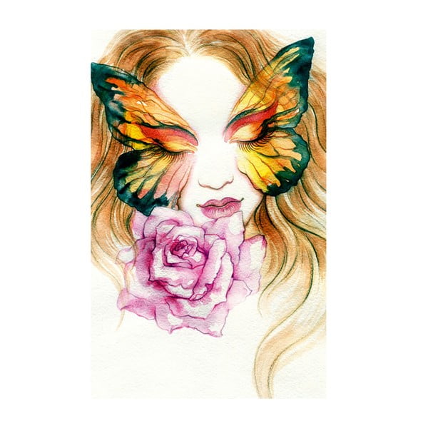 Obraz Motýlia žena, 70 × 100 cm