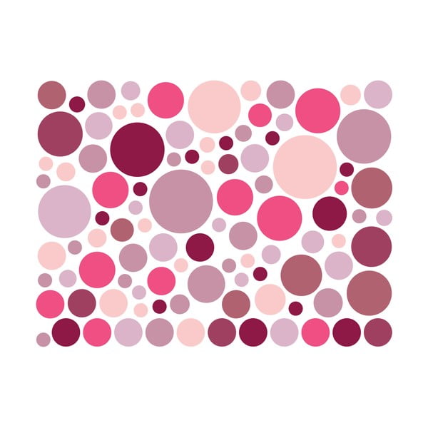 Sada 100 ružových nástenných samolepiek Ambiance Round Stickers-image-2