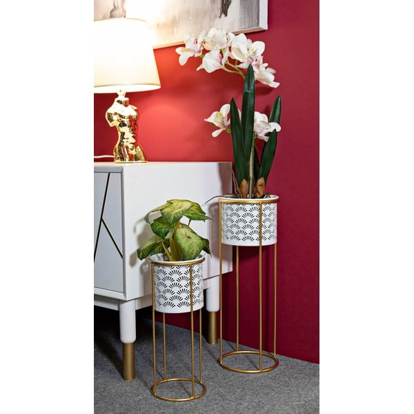 Kovové stojany na kvety 2 ks ø 17 cm (výška  46 cm) Whity – Mauro Ferretti-image-1