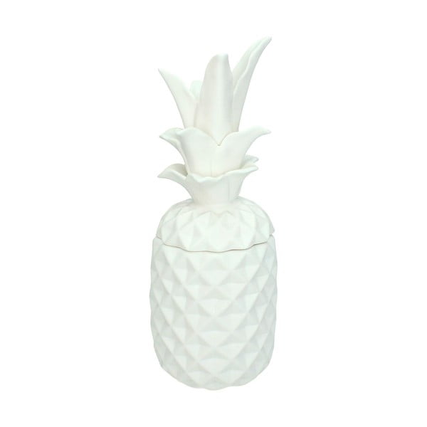 Biela porcelánová dóza v tvare ananásu HF Living