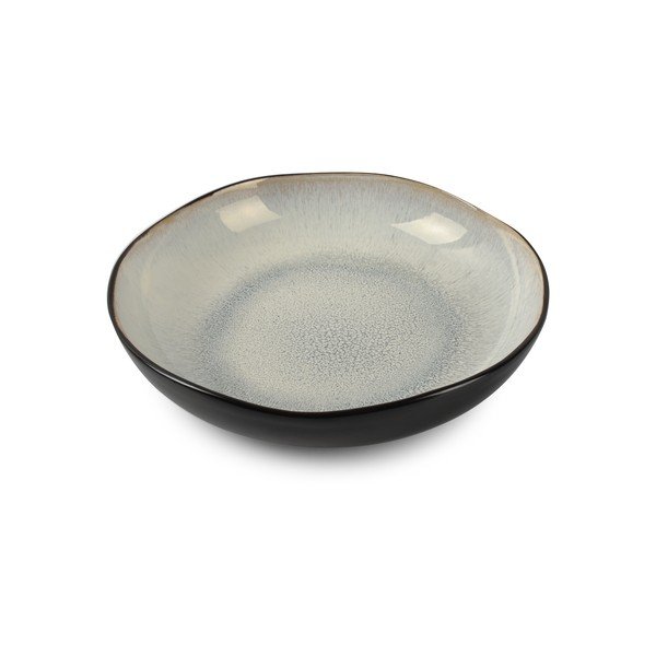 Čierny/béžový hlboký  kameninový tanier ø 22,5 cm Lunar – Salt&Pepper-image-2