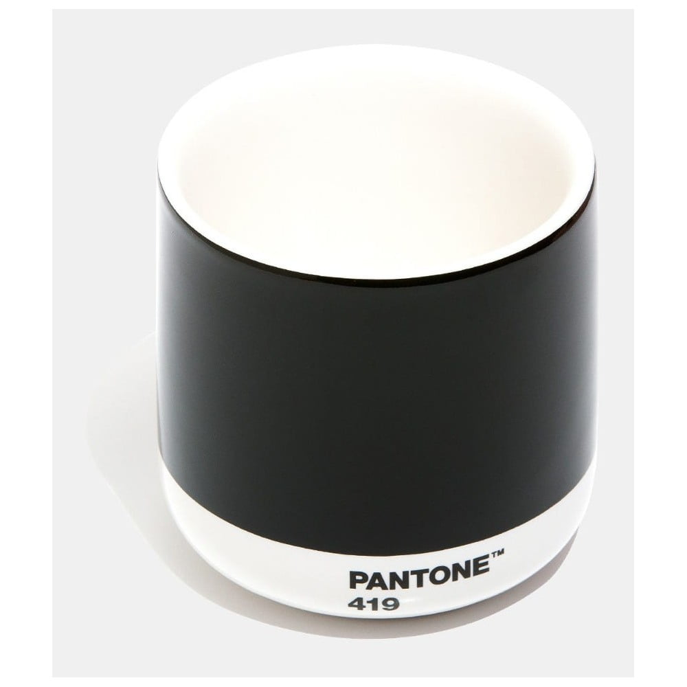 Čierny keramický termohrnček Pantone Cortado, 175 ml