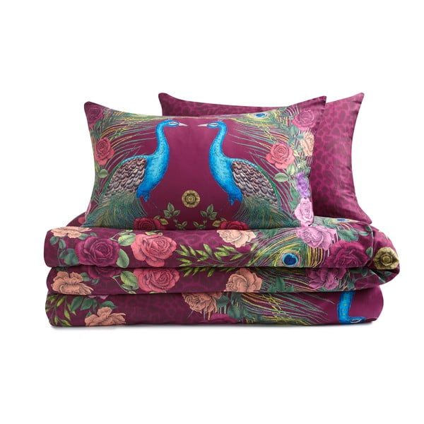 Fialové obliečky na dvojlôžko z bavlneného saténu 200x200 cm Xanadu Peacock – Matthew Williamson