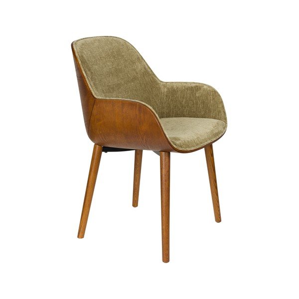 Zelené čalúnené jedálenské kreslo s podrúčkami Taylor – Dutchbone