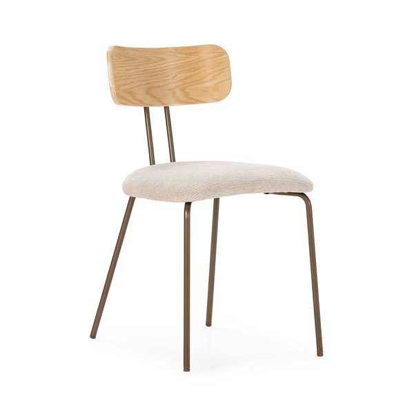 Béžová/v prírodnej farbe čalúnená jedálenská stolička Olimpia – MOME