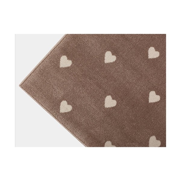 Hnedý koberec so srdiečkami KICOTI Beige Dots, 133 × 190 cm-image-3