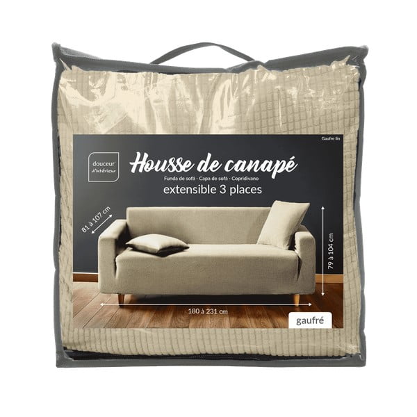 Hnedý 3-miestny napínací poťah na pohovku Sacha – douceur d'intérieur-image-3