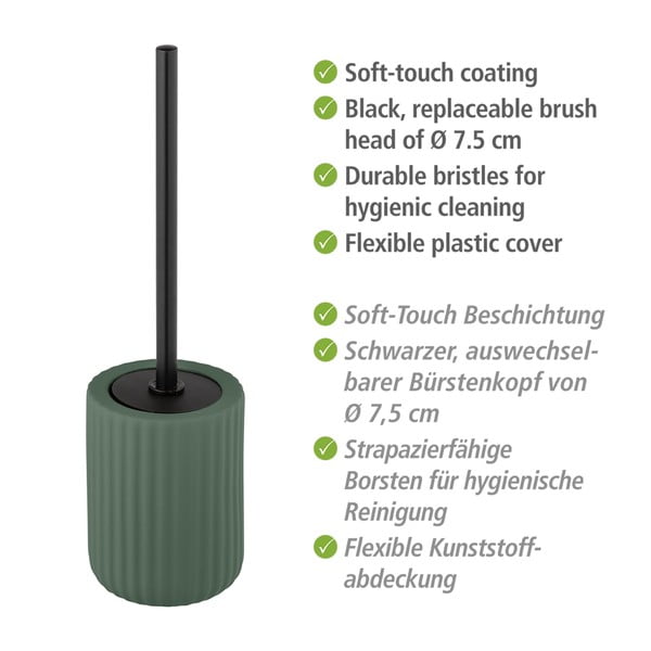 Zelená keramická toaletná kefa Wenko Belluno-image-3