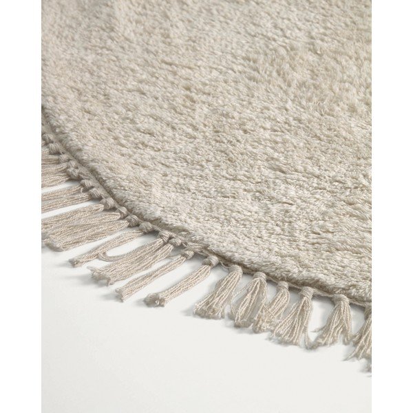 Krémový bavlnený detský koberec ø100 cm Orwen – Kave Home-image-3