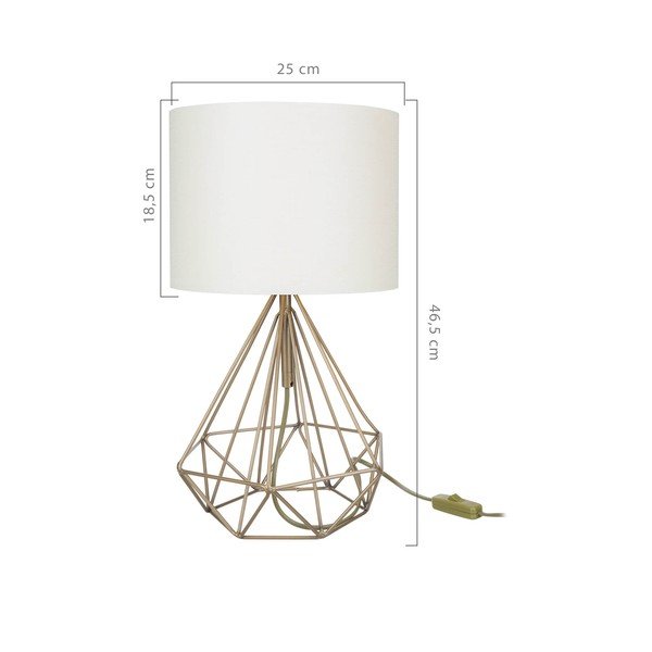 Stolová lampa s textilným tienidlom v krémovo-zlatej farbe (výška 46,5 cm) Pena – Squid Lighting-image-2