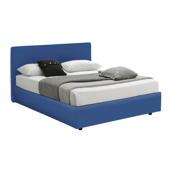 Modrá jednolôžková posteľ s úložným priestorom 13Casa Ninfea, 120 x 190 cm