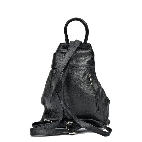 Čierny kožený batoh Anna Luchini Makna-image-4