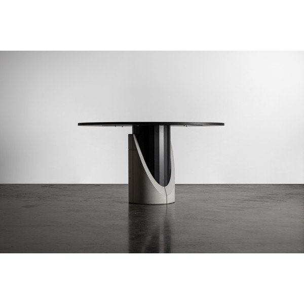 Okrúhly jedálenský stôl s doskou v dubovom dekore 140x140 cm Sharp - Lyon Béton-image-4
