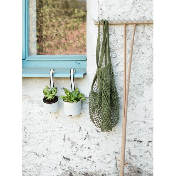 Súprava 2 bielych závesných smaltovaných kvetináčov Antic Line Classic-image-1