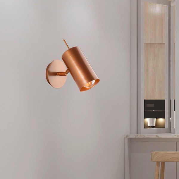 Nástenné svietidlo v medenej farbe Squid Lighting Geo, výška 16 cm-image-3