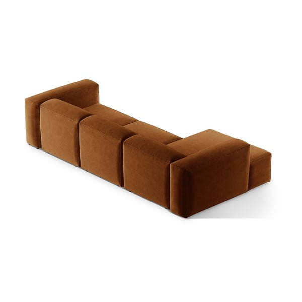 Rohová pohovka v tehlovej farbe (ľavý roh/s leňoškou) Bergamo – Cosmopolitan Design-image-4