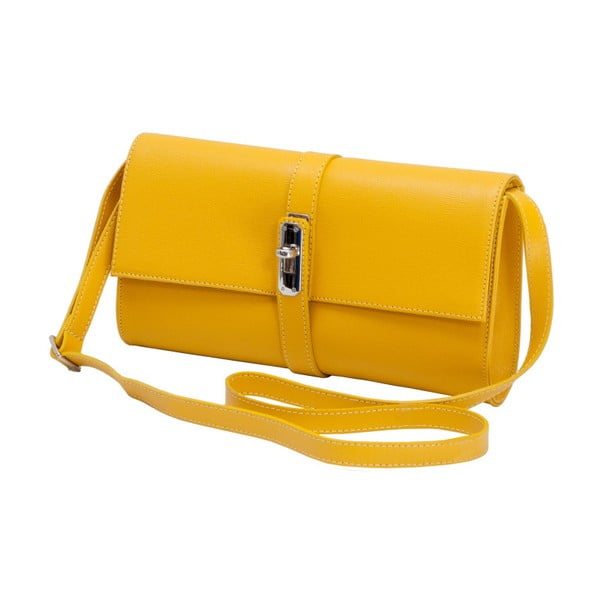 Žltá kožená kabelka Andrea Cardone 1040