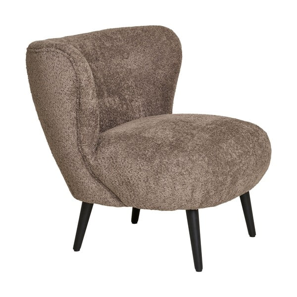 Hnedé kreslo z textílie buklé Covelo – House Nordic-image-2