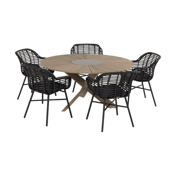 Čierna plastová záhradná stolička Cecilia – Hartman-image-4