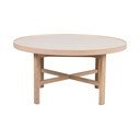 Okrúhly konferenčný stolík s keramickou doskou v prírodnej farbe 90x90 cm Marsden – Rowico