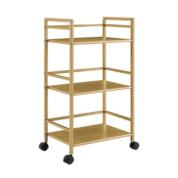 Kovový servírovací stolík na kolieskach v zlatej farbe 29x43 cm Helix - Novogratz-image-3