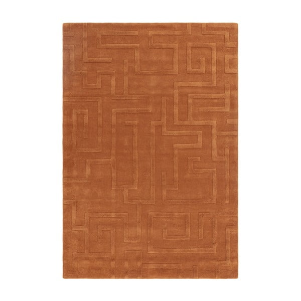 Vlnený koberec v tehlovej farbe 120x170 cm Maze – Asiatic Carpets