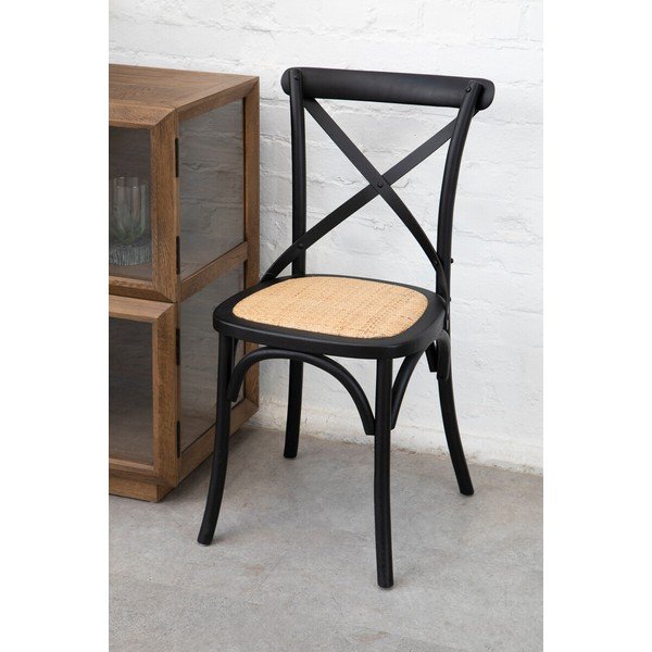 Čierna jedálenská stolička z dubového dreva Lyon – Premier Housewares-image-1