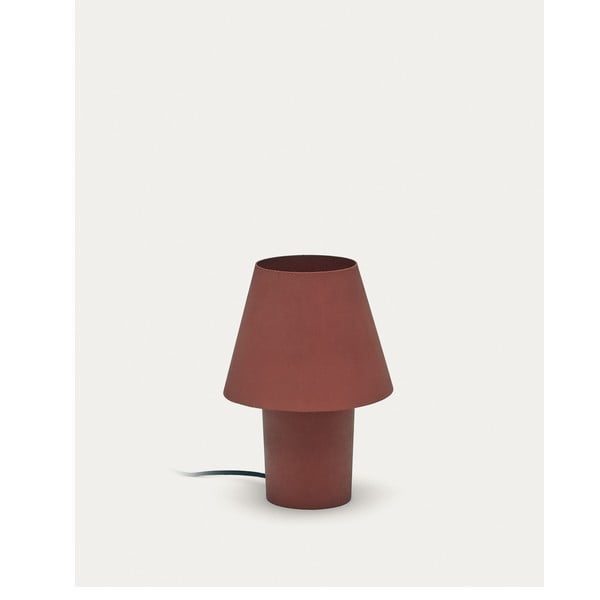 Stolová lampa v terakotovej farbe s kovovým tienidlom (výška 30 cm) Canapost – Kave Home-image-4