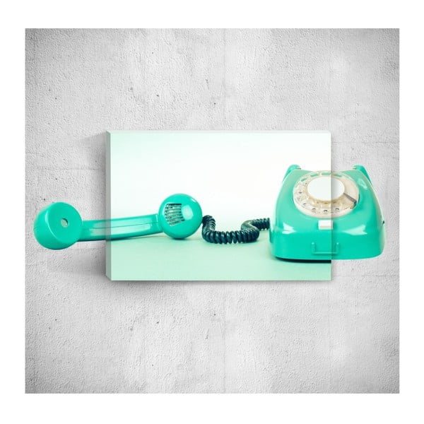 Nástenný 3D obraz Mosticx Turquoise Telephone, 40 × 60 cm