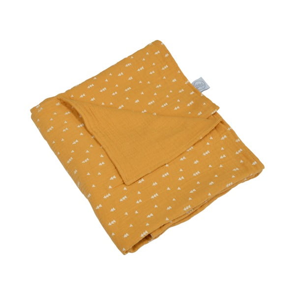 Žltá mušelínová detská deka 75x75 cm – Bébé Douceur