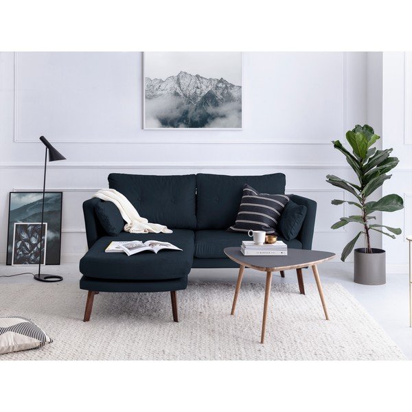 Tmavomodrá trojmiestna pohovka Mazzini Sofas Elena, s leňoškou na ľavom rohu-image-1