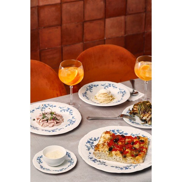 Biely/modrý porcelánový tanier ø 27,5 cm Retro – BonBistro-image-2