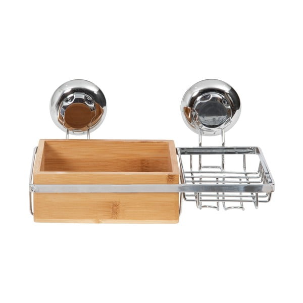 Bambusový nástenný košík s miskou na mydlo Compactor Spa-image-4