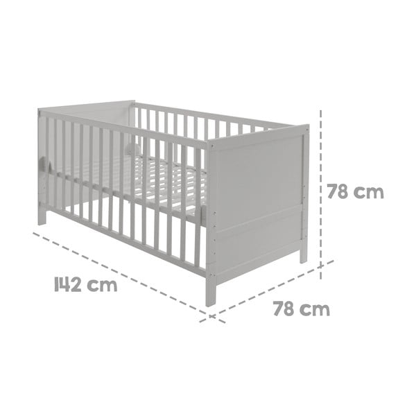 Svetlosivá postieľka 70x140 cm – Roba-image-4