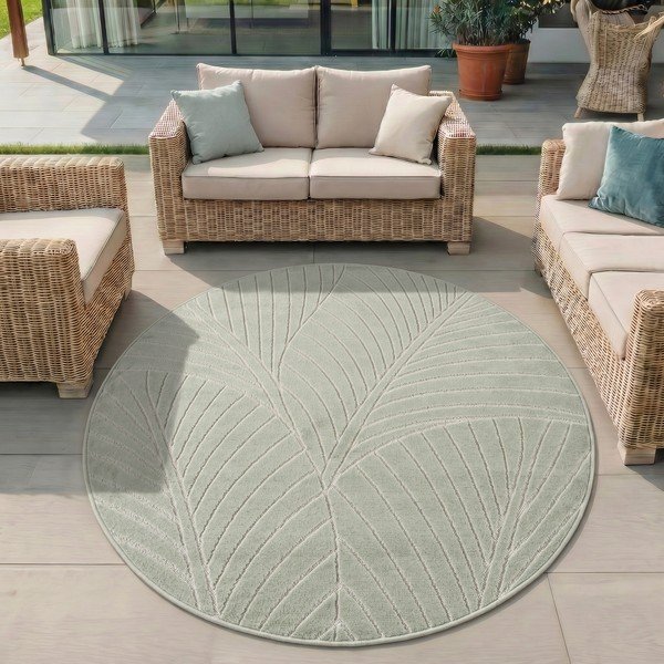 Zelený okrúhly vnútorný a vonkajší koberec ø 160 cm Nova 1203 – Ayyildiz Carpets-image-1