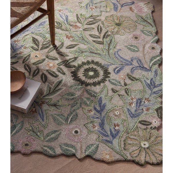 Zelený ručne tkaný vlnený koberec 120x170 cm Bryony Shaped Floral – Flair Rugs-image-4