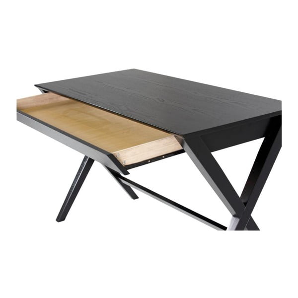 Čierny písací stôl so zásuvkou Actona Writex-image-4