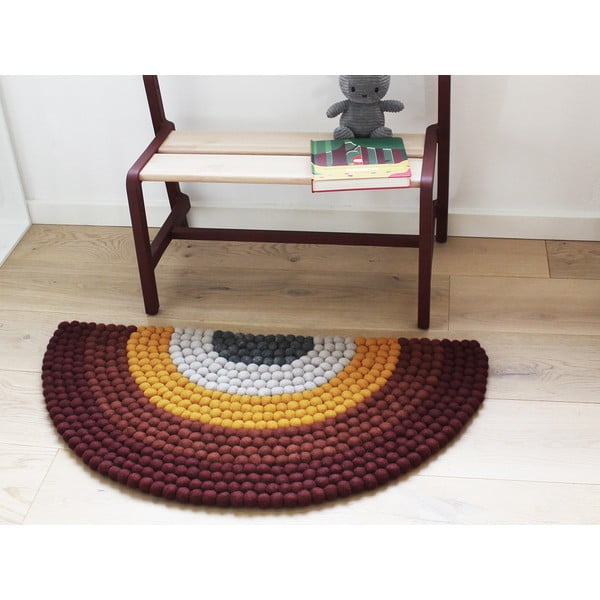 Detský guľôčkový vlnený koberec Wooldot Ball Rugs Rainbow Red-image-2