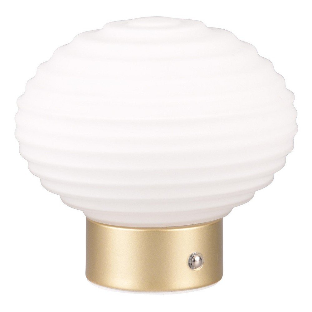E-shop Stmievateľná LED stolová lampa v bielej a zlatej farbe so skleneným tienidlom (výška 14,5 cm) Earl – Reality