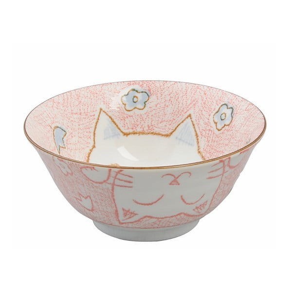 Ružová miska Tokyo Design Studio Cat, ø 15,3 cm