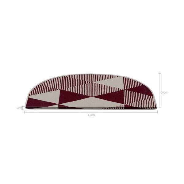 Bielo-vínové nášľapy na schody v súprave 16 ks 20x65 cm Triangles – Vitaus-image-4