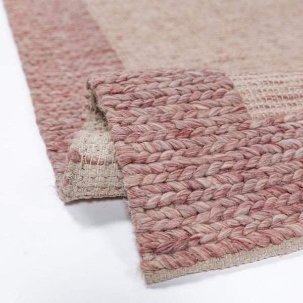 Svetloružový ručne tkaný koberec s prímesou vlny 160x230 cm Rue – Flair Rugs-image-2