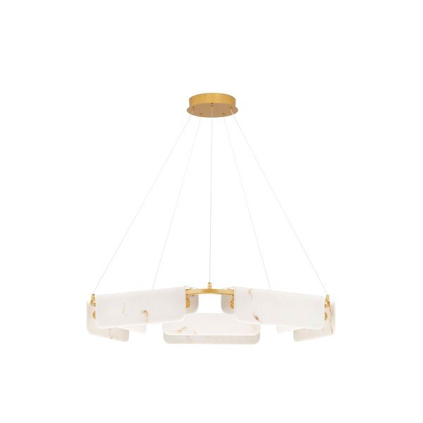 Krémovobiele/v mosadznej farbe LED závesné svietidlo v dekore mramoru so stmievačom ø 93 cm Aider – Nova Luce