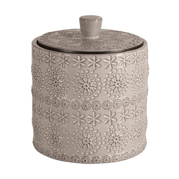 Béžový porcelánový kúpeľňový organizér na vatové tampóny Relief – Spirella