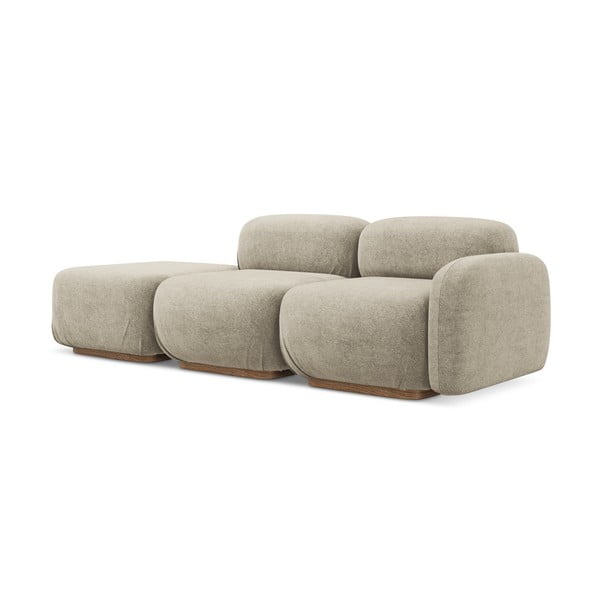 Béžová leňoška z textílie buklé (ľavý roh) Ailani – Makamii-image-2