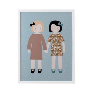 Nástenný plagát v bielom ráme Bloomingville Mini Raha Frame, 32 x 42 cm