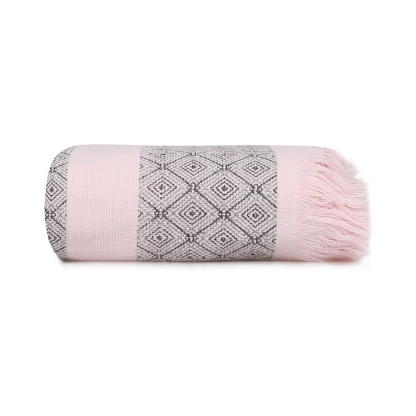 Ružová/sivá bavlnená osuška 150x75 cm Twins - Foutastic-image-3