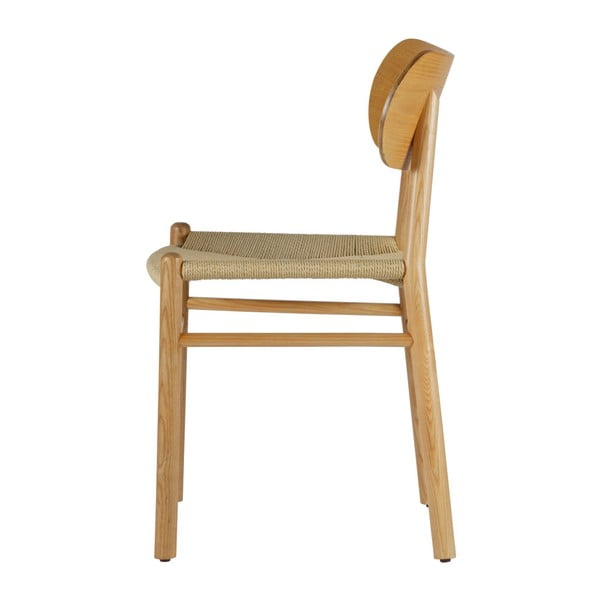 Prírodná jedálenská stolička z gumovníkového dreva s ratanovým sedadlom BePureHome Jointly-image-4